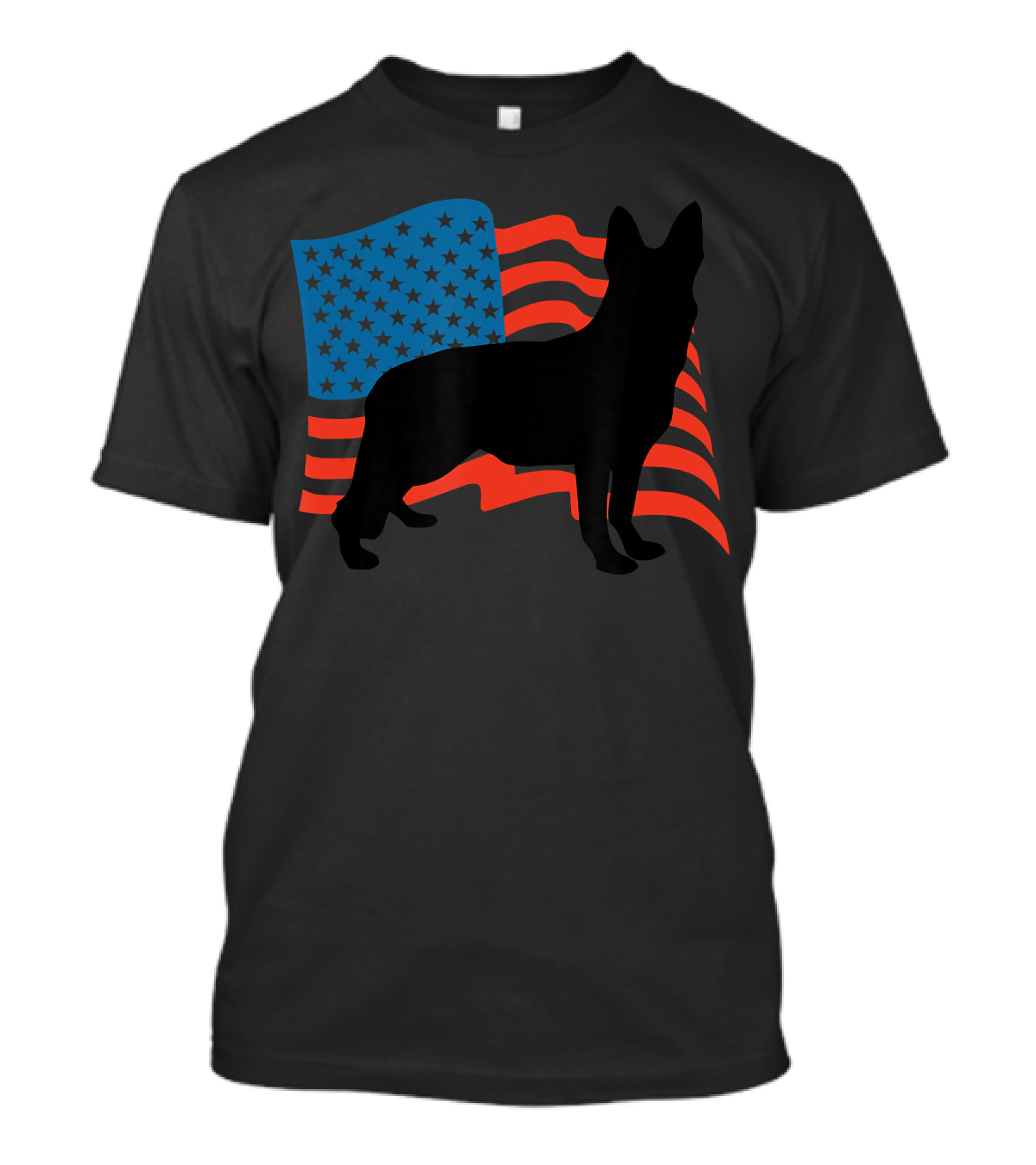 American Patriotic USA Flag German Shepherd T-Shirt