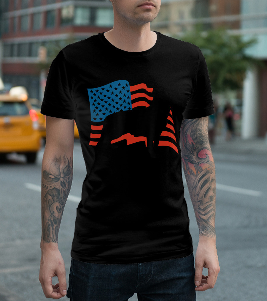 American Patriotic USA Flag German Shepherd T-Shirt