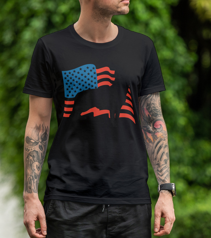 American Patriotic USA Flag German Shepherd T-Shirt