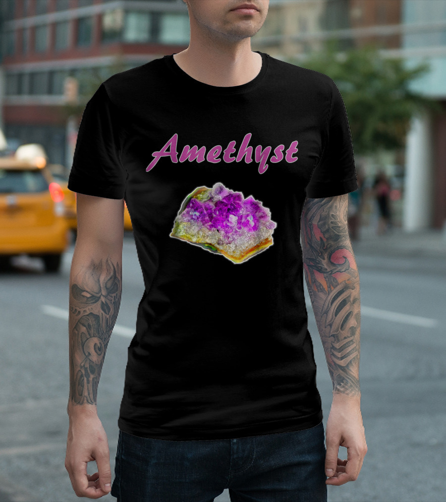 Amethyst February Birthstone Crystal Purple Mineral T-Shirt