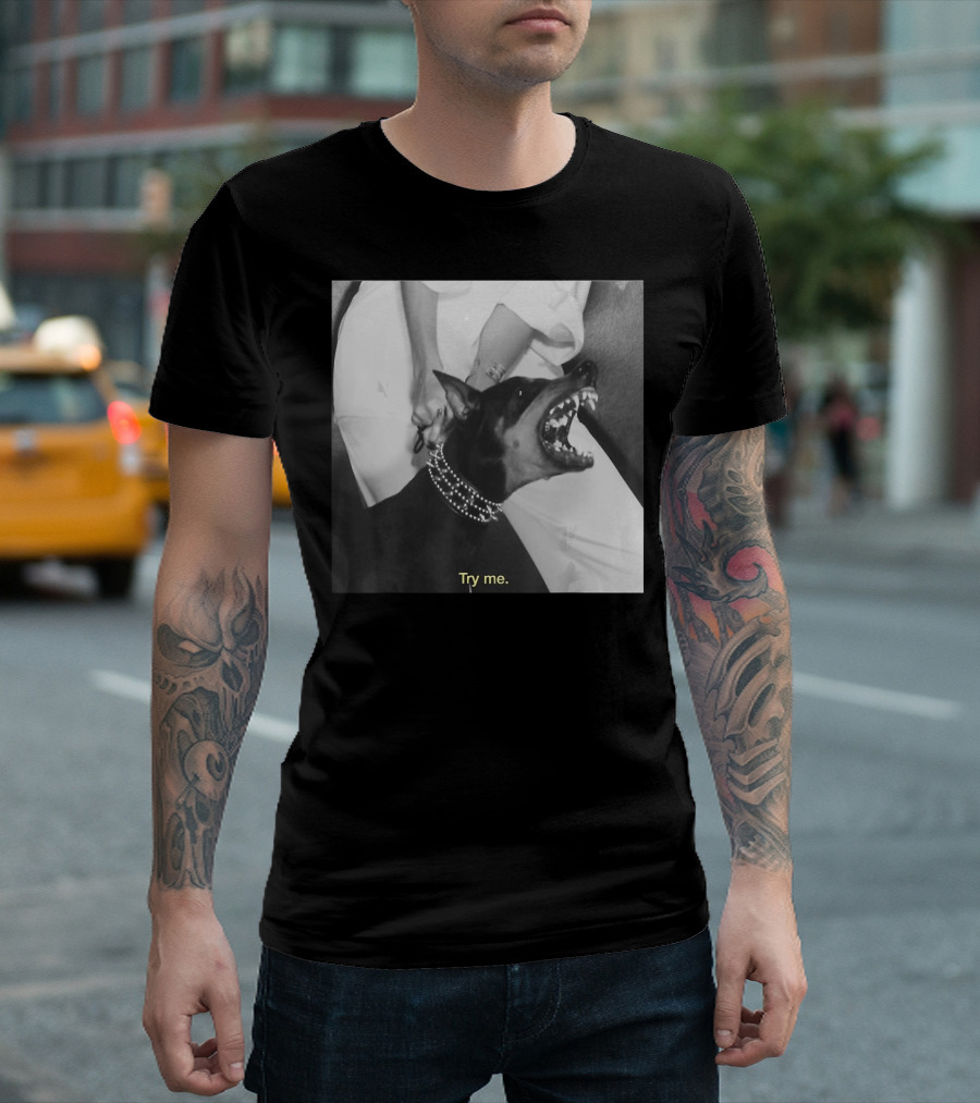 Angry Doberman Try Me Fierce Look T-Shirt