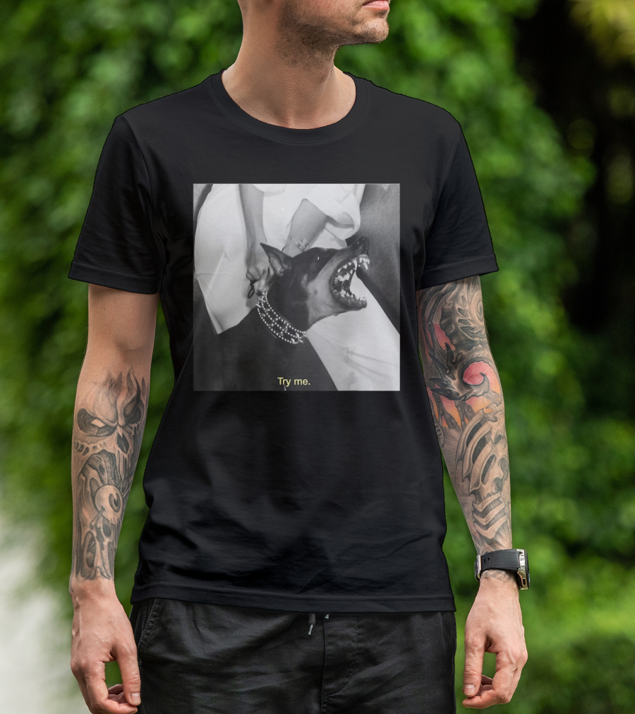 Angry Doberman Try Me Fierce Look T-Shirt