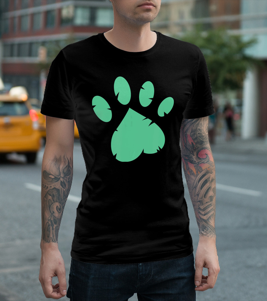 Animal Rescue Black Pawprint Seaf T-Shirt