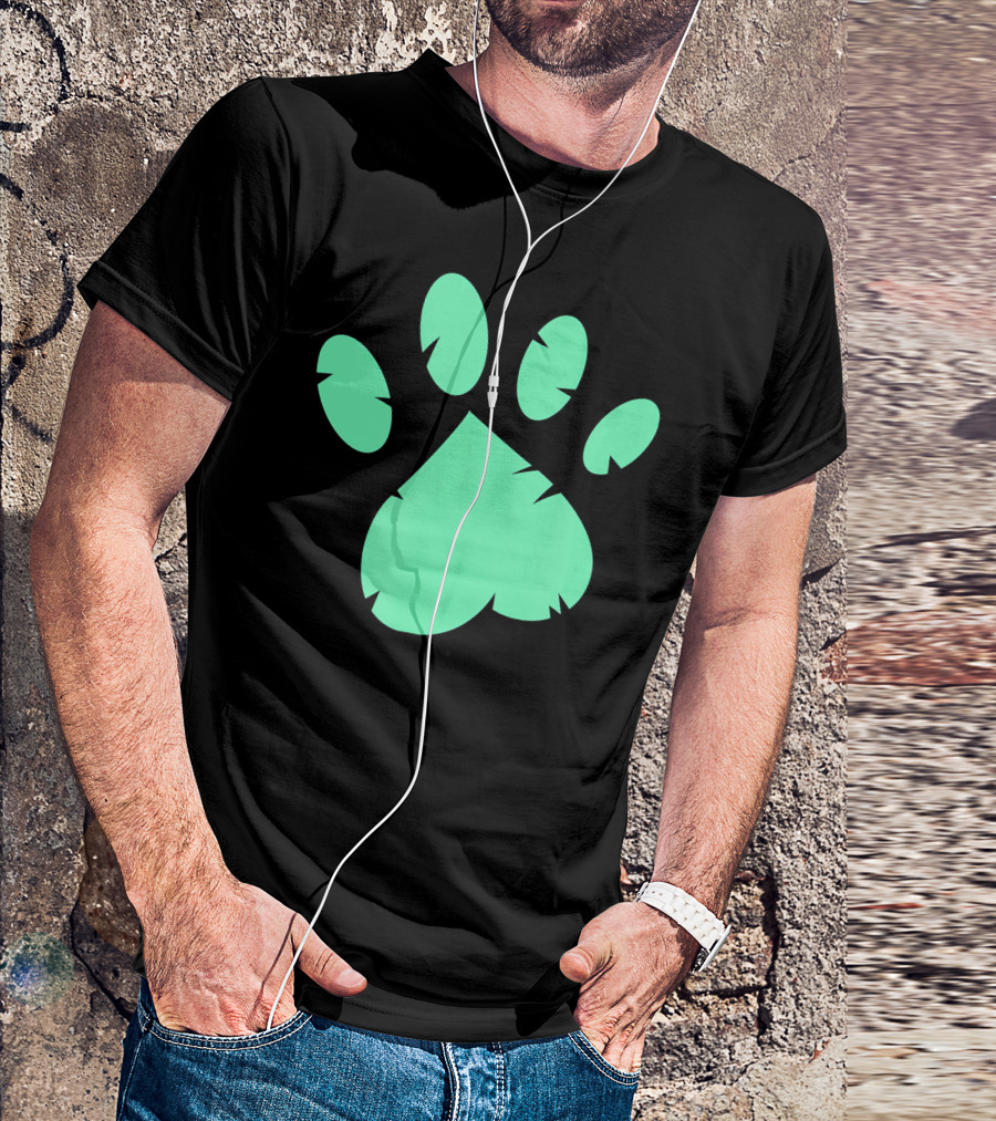 Animal Rescue Black Pawprint Seaf T-Shirt