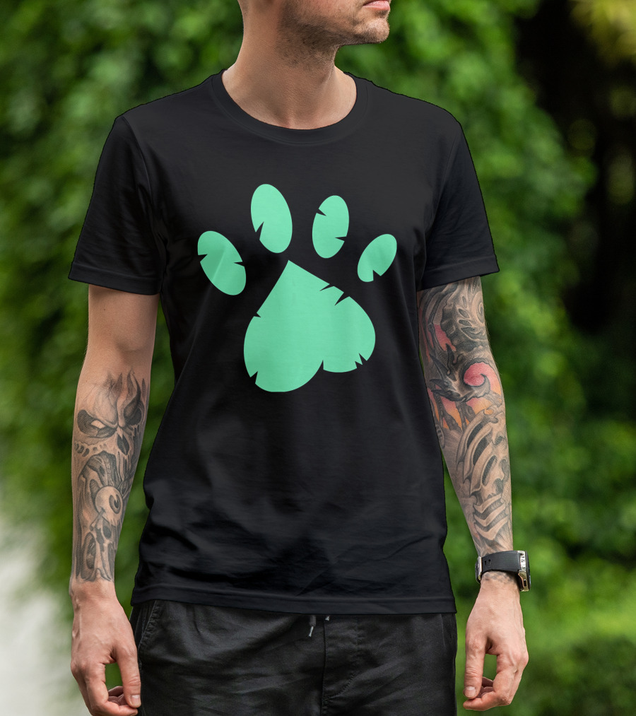 Animal Rescue Black Pawprint Seaf T-Shirt