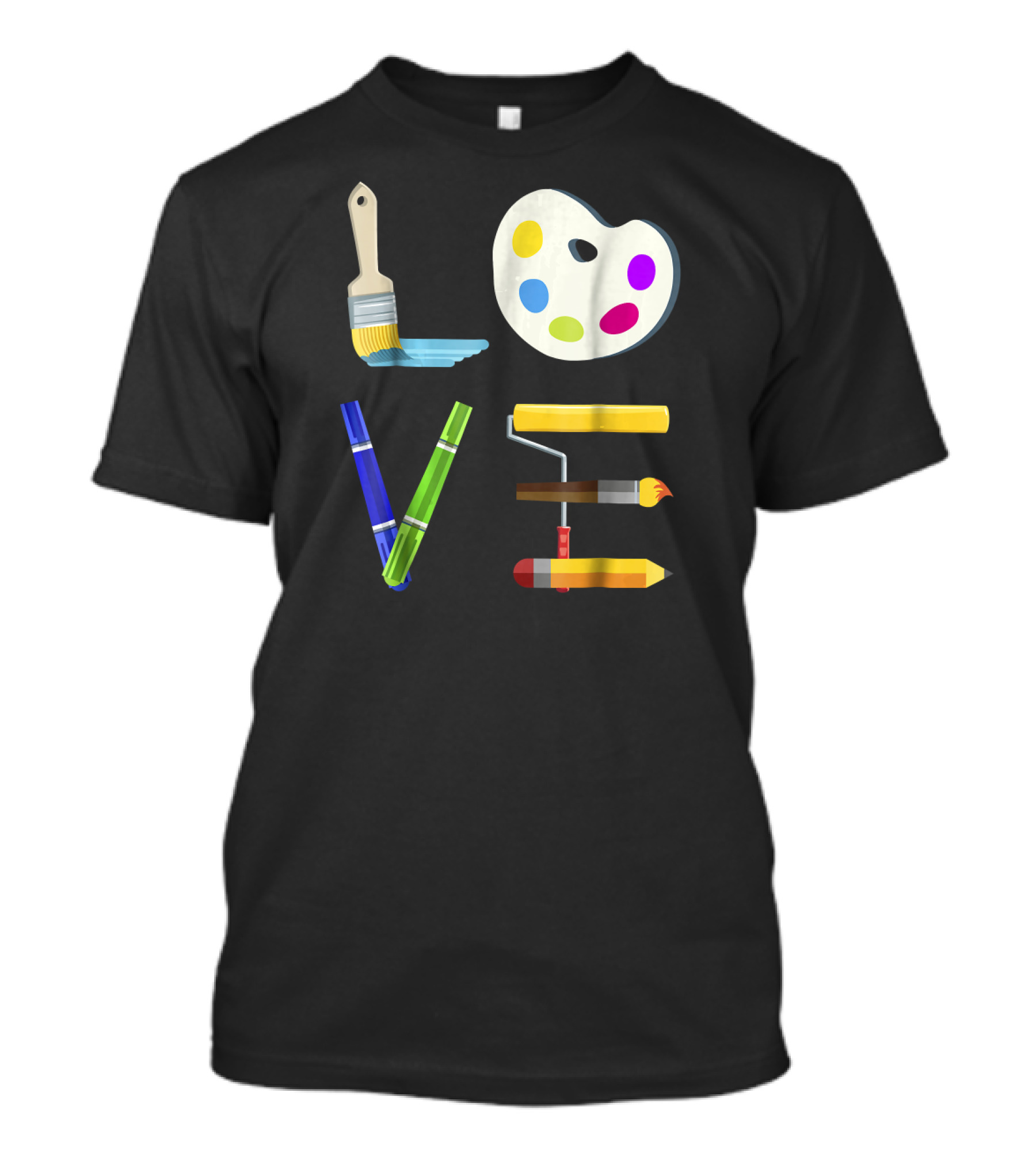 Love Artist Paint Palette And Tools T-Shirt