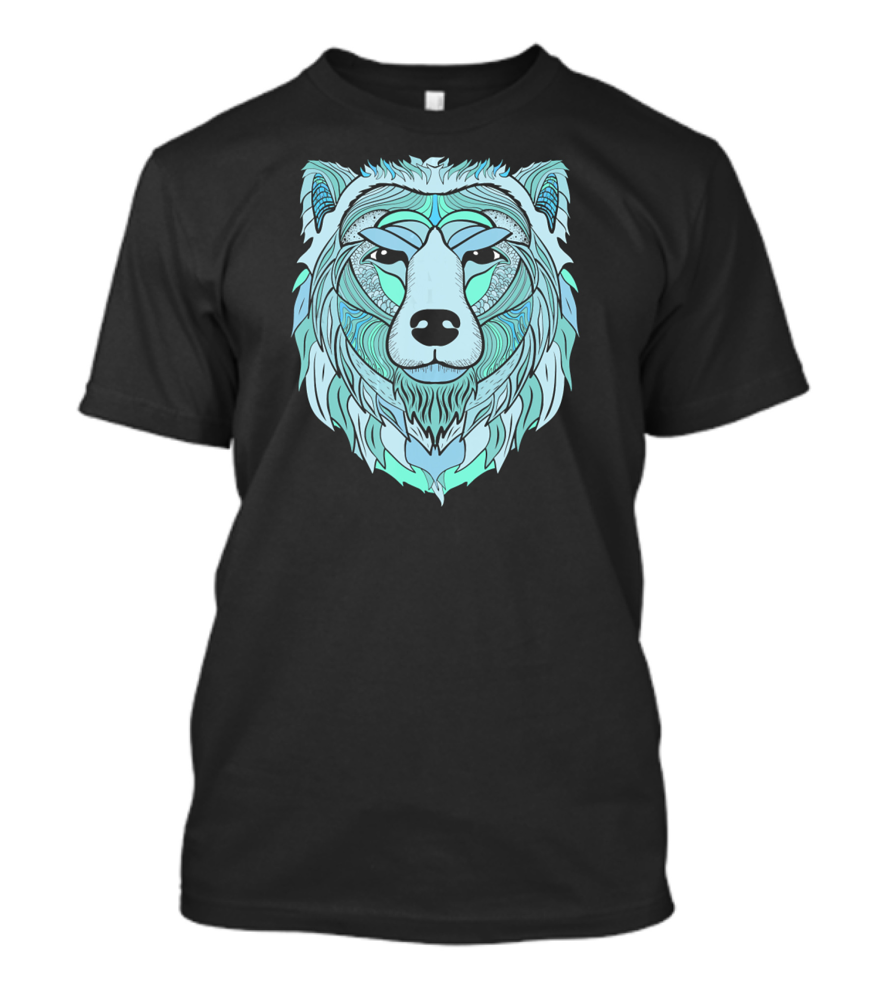 Artistic Polar Bear Face Mandala Line T-Shirt