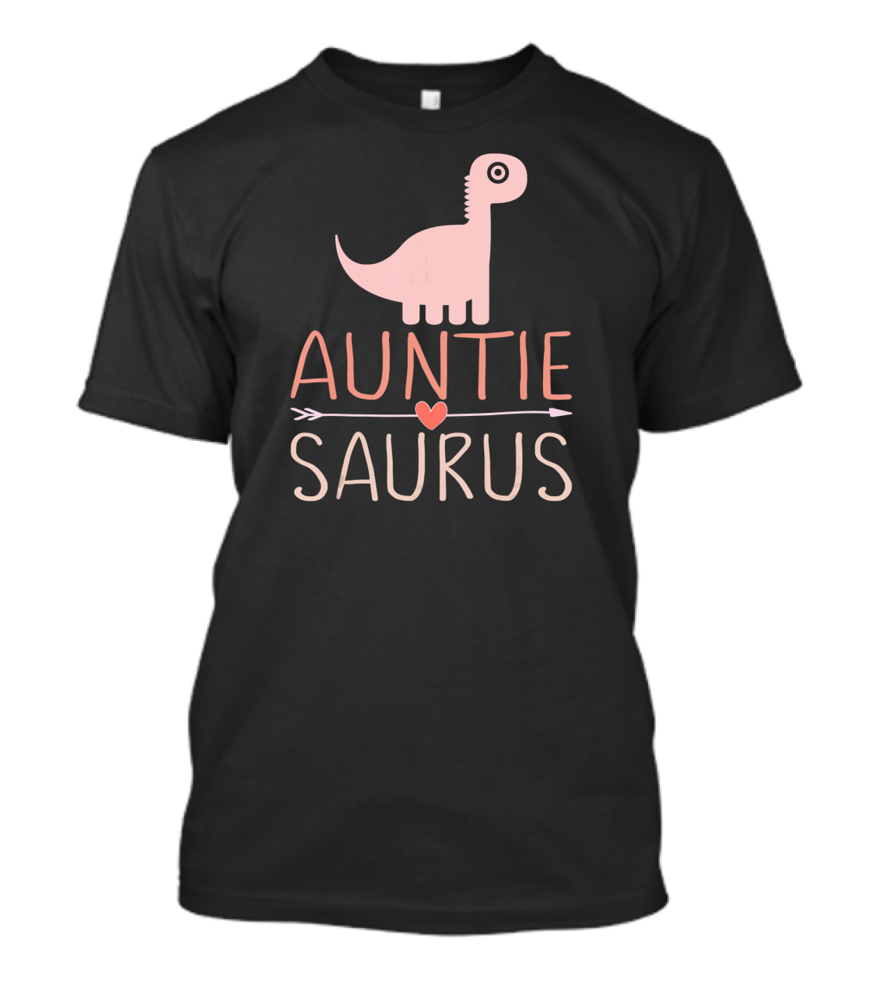 Auntie Saurus Dinosaur Rex Heart Arrow T-Shirt