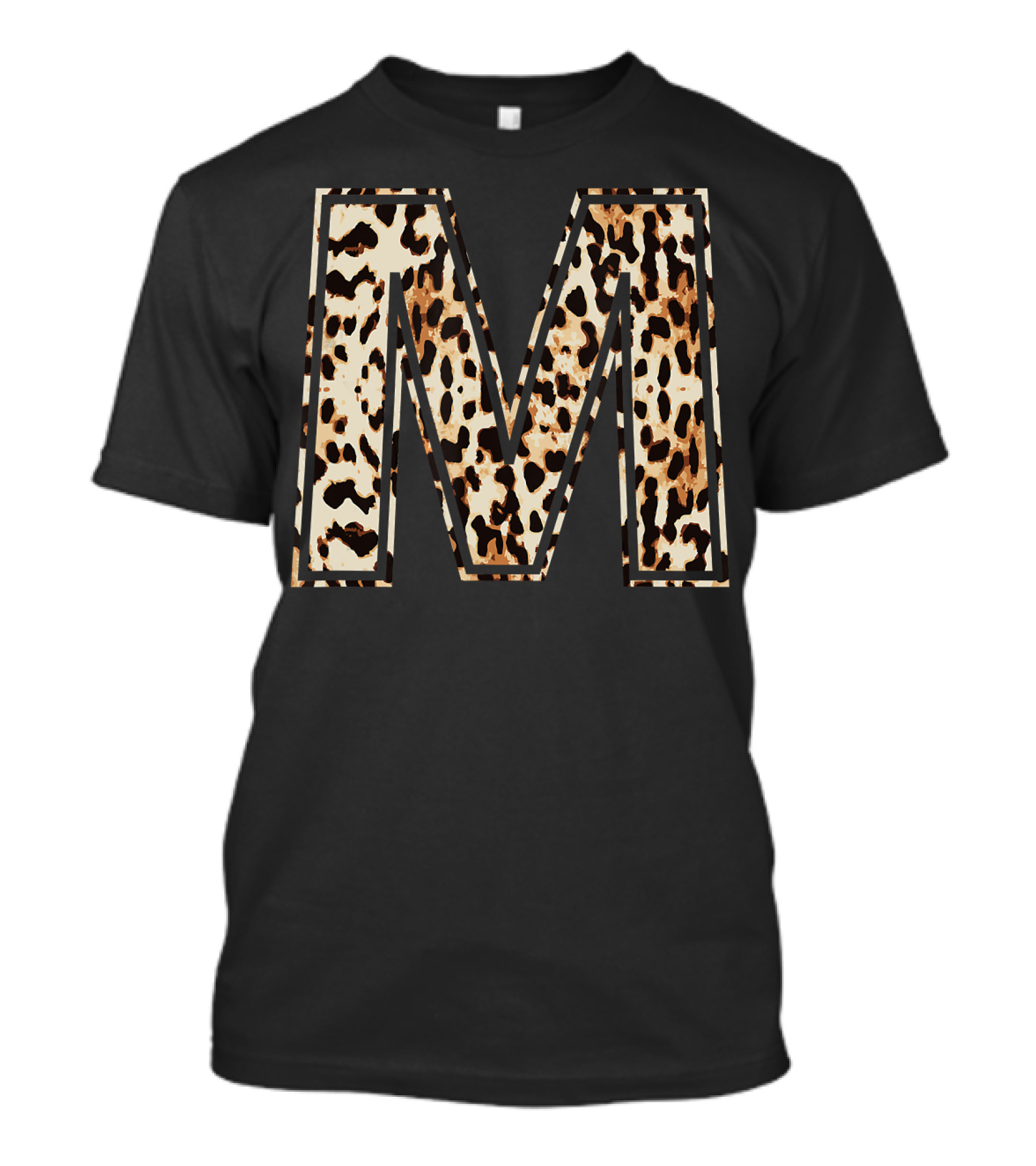 Awesome M Initial Leopard Cheetah Print T-Shirt