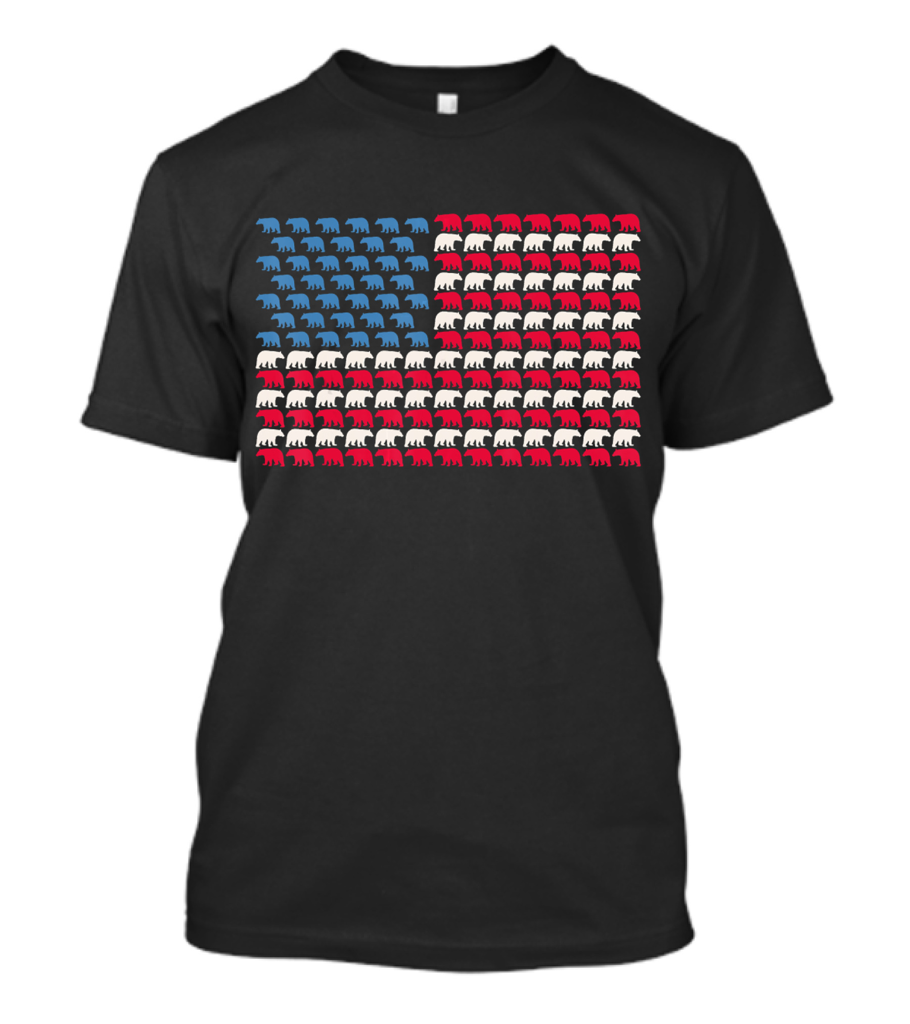 Bear American Flag US 4th Of July Wild Mammal T-Shirt