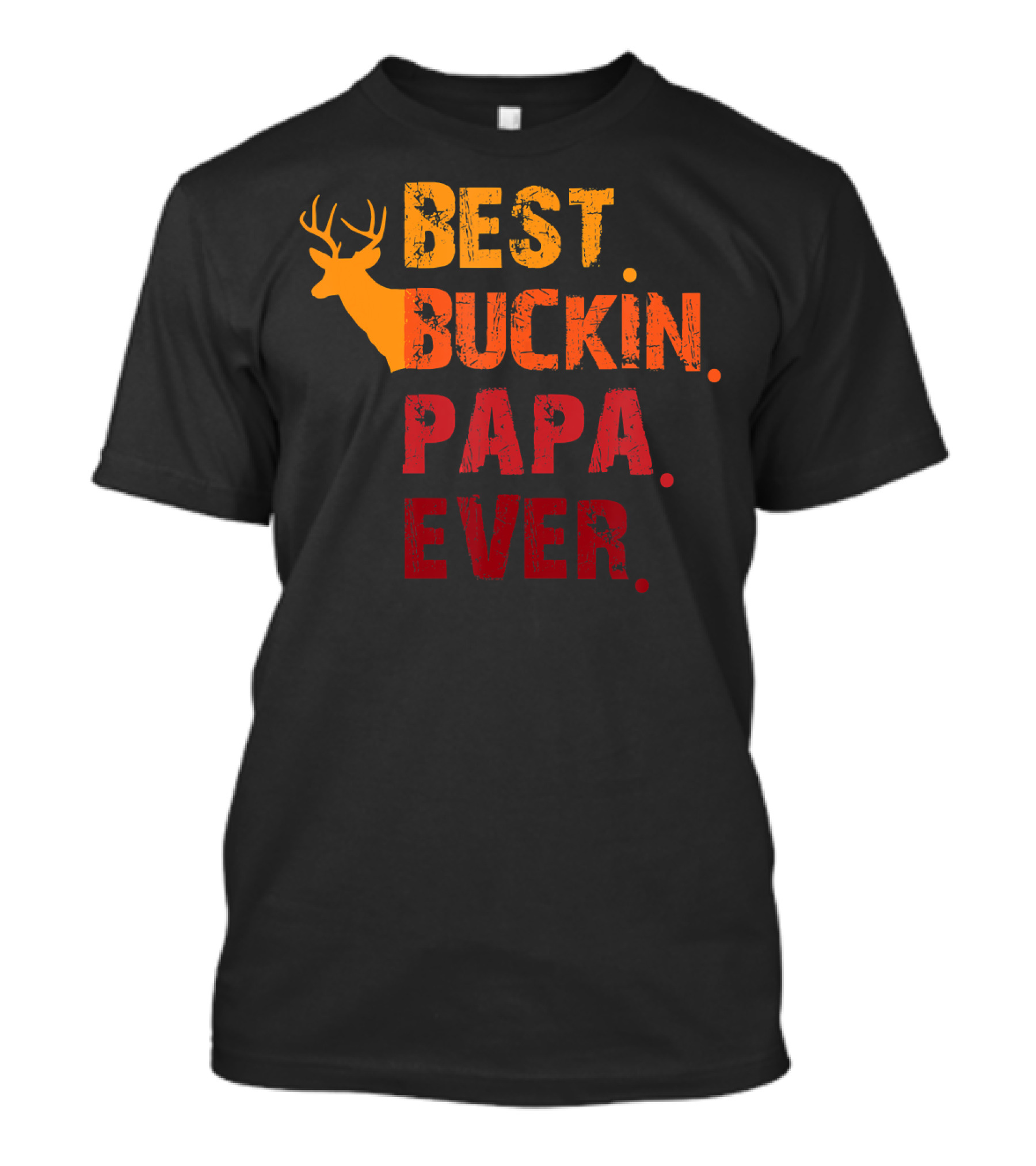 Best Buckin Papa Ever Deer Silhouette Hunter T-Shirt