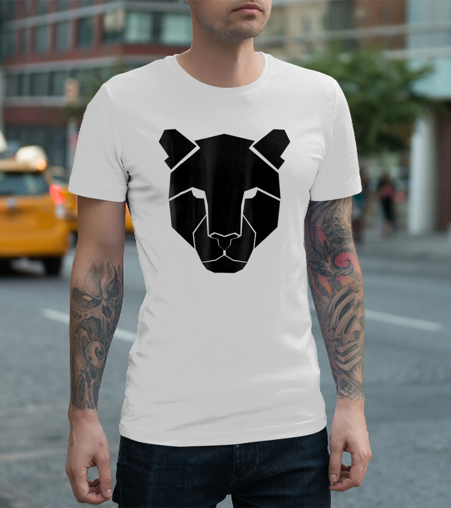 BLACK PANTHER HALLOWEEN COSTUME SPIRIT GEOMETRIC FACE T-Shirt