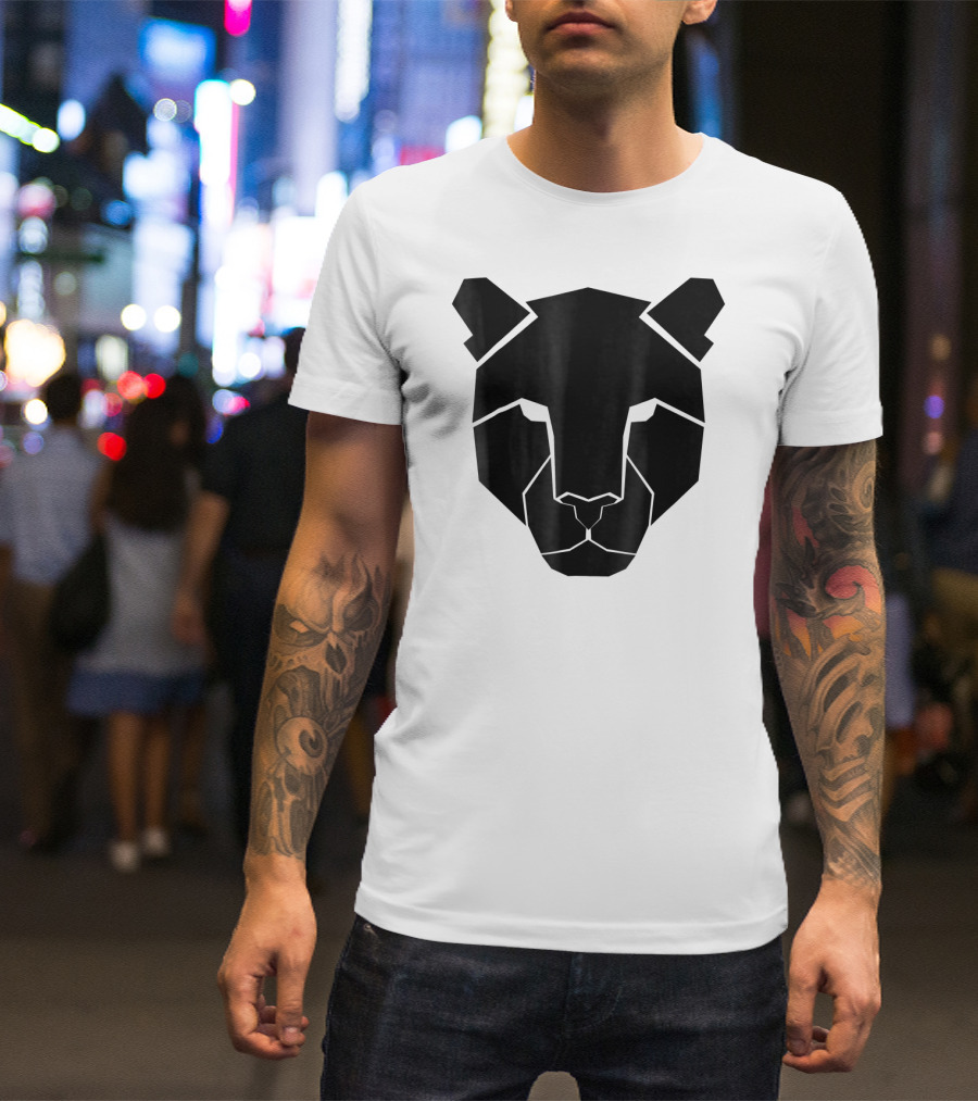 BLACK PANTHER HALLOWEEN COSTUME SPIRIT GEOMETRIC FACE T-Shirt