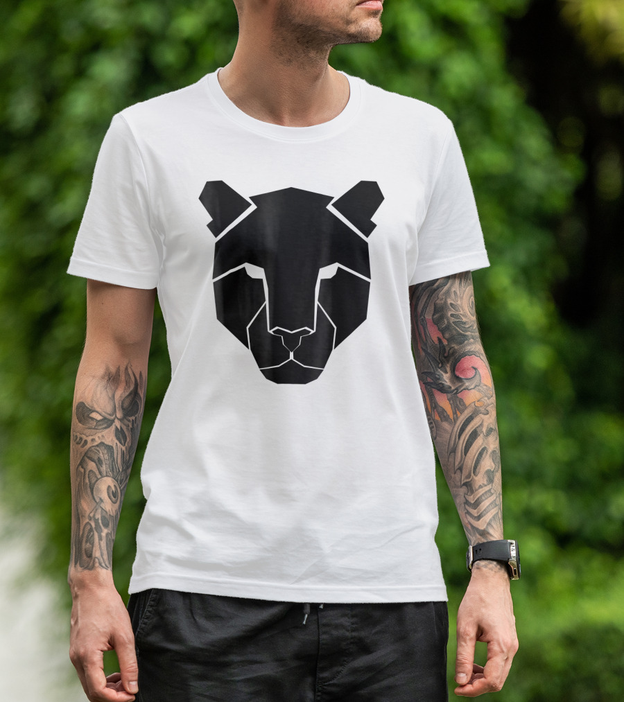 BLACK PANTHER HALLOWEEN COSTUME SPIRIT GEOMETRIC FACE T-Shirt