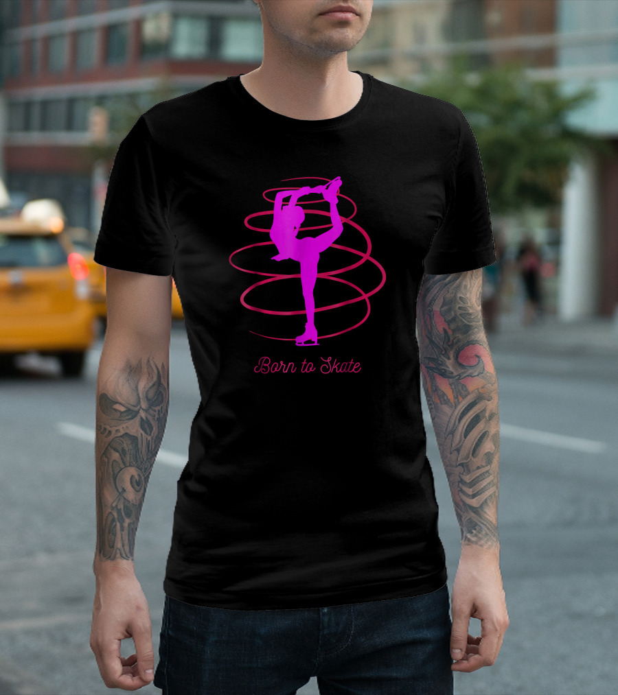 Born to Skate Figure Skating Spirals T-Shirt