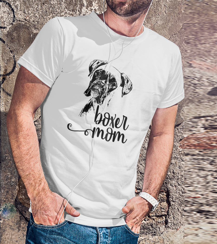 Boxer Mom Dog Lovers Dog Face T-Shirt