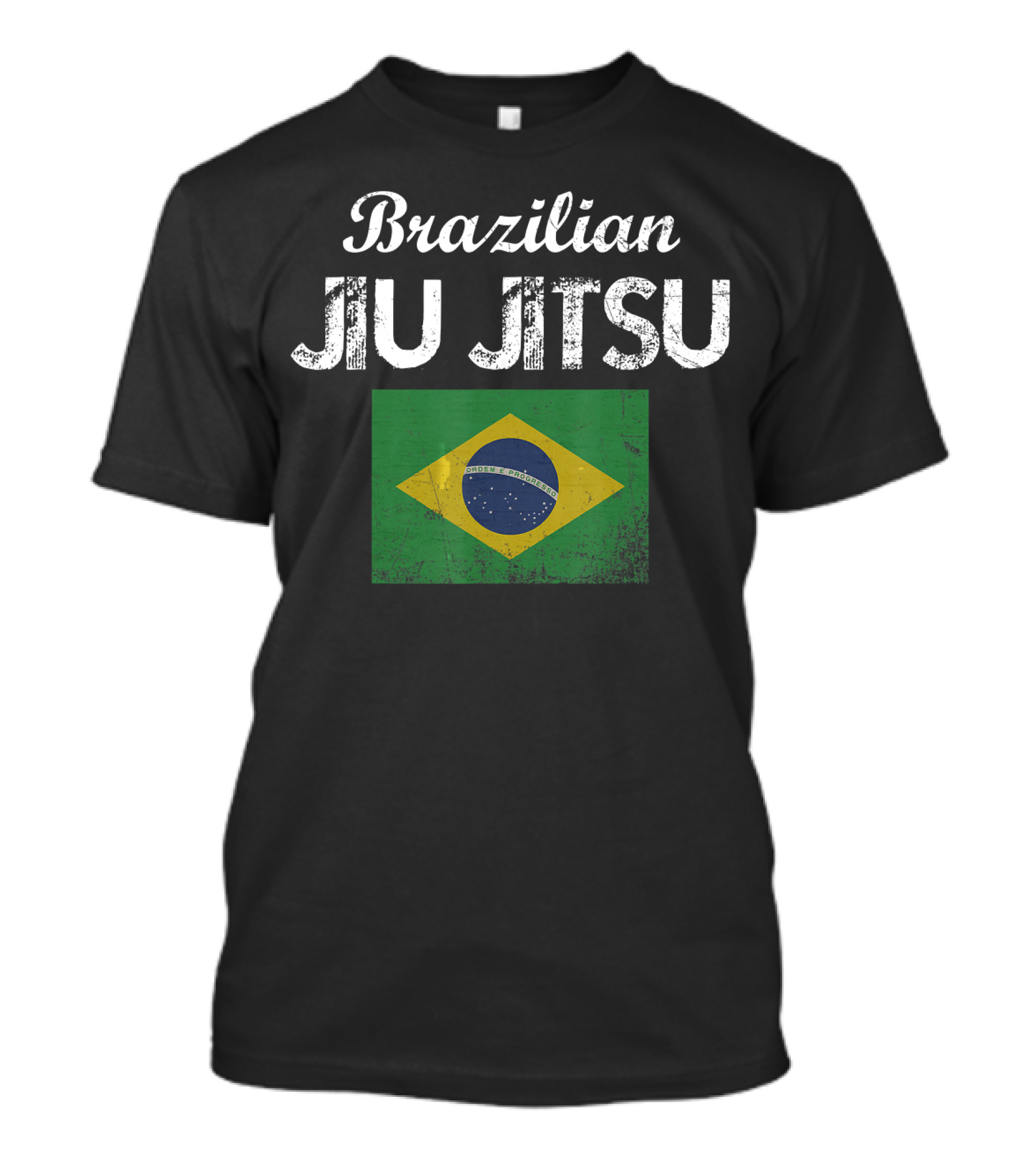 Brazilian Jiu Jitsu Distressed Brazil Flag BJJ T-Shirt