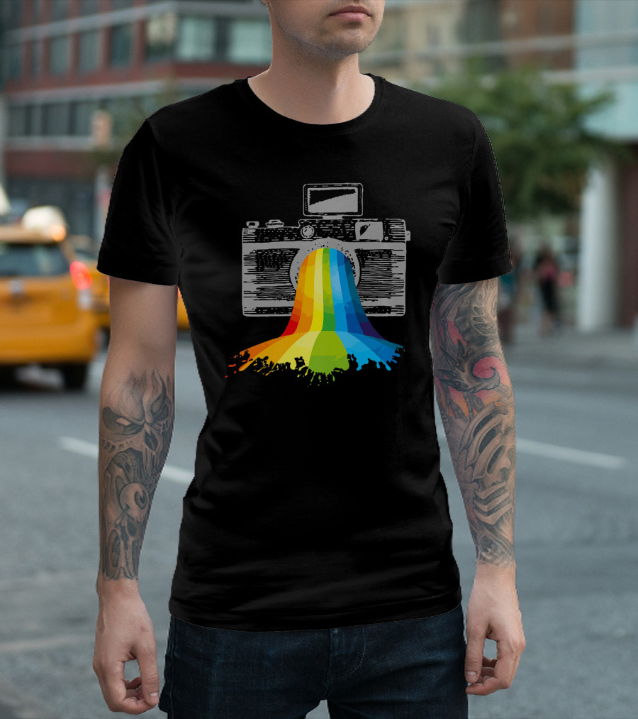 Camera Rainbow Photography Abstract Art Photographer T-Shirt