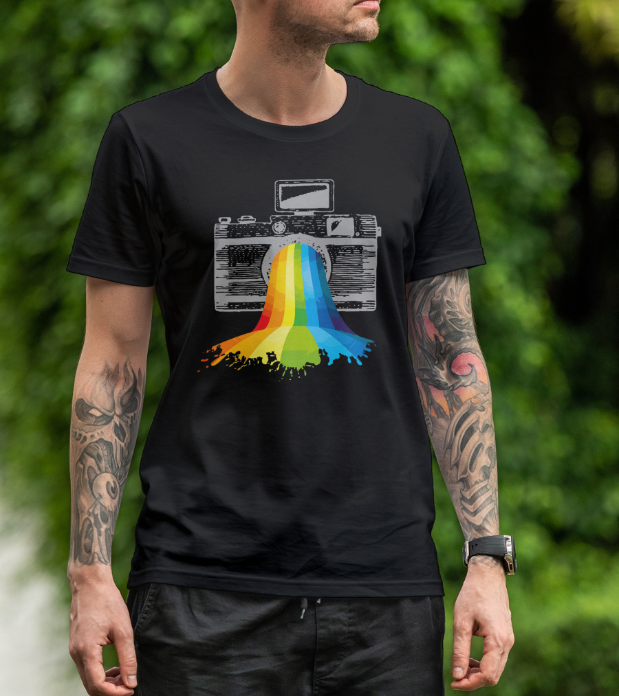 Camera Rainbow Photography Abstract Art Photographer T-Shirt