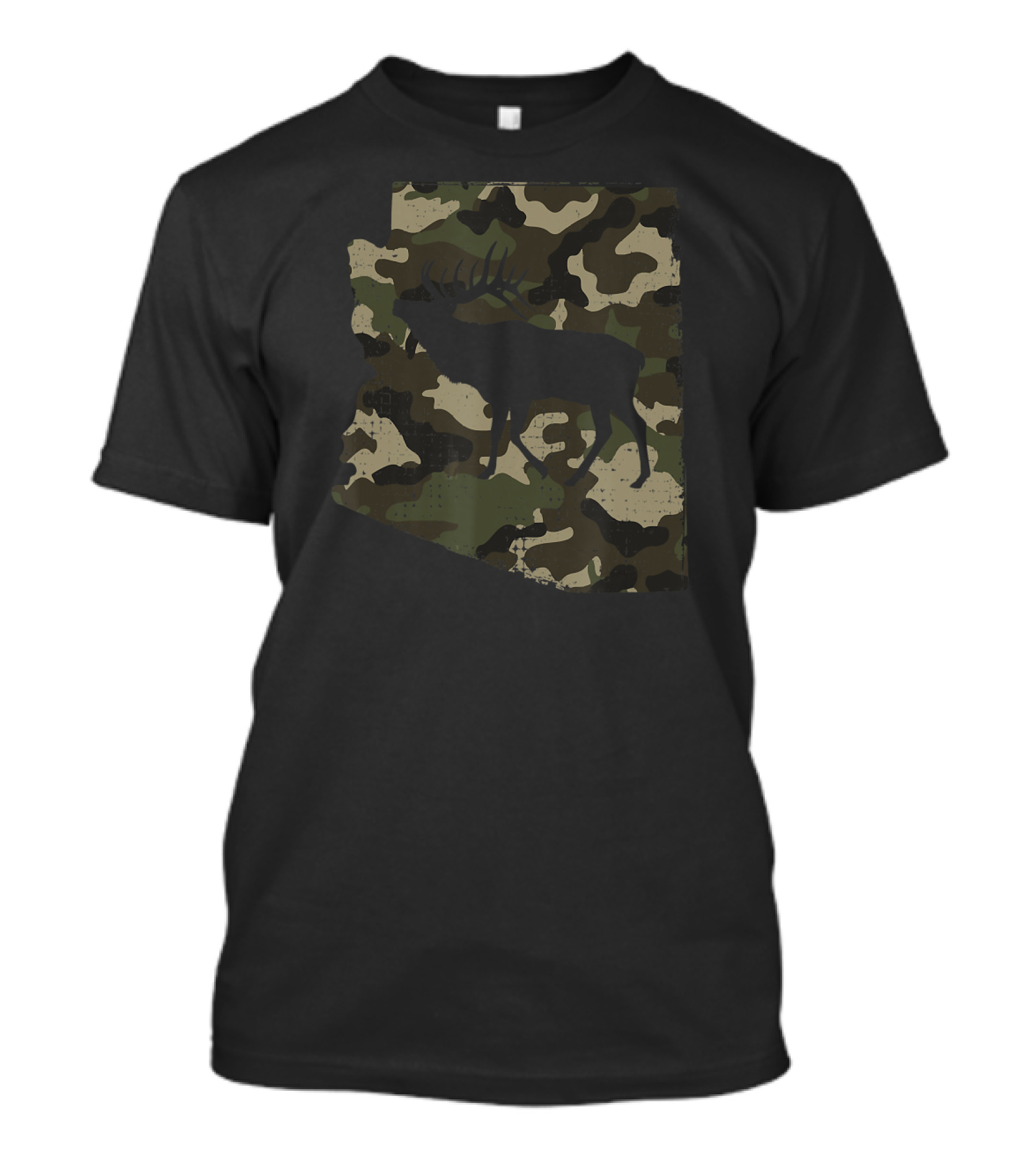 Camo Arizona Elk Hunting AZ Camouflage Map T-Shirt