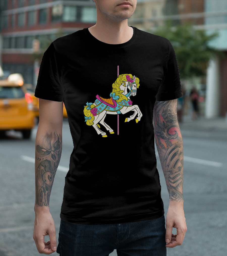 Carousel Horse Pony Carnival Rides County Fair T-Shirt