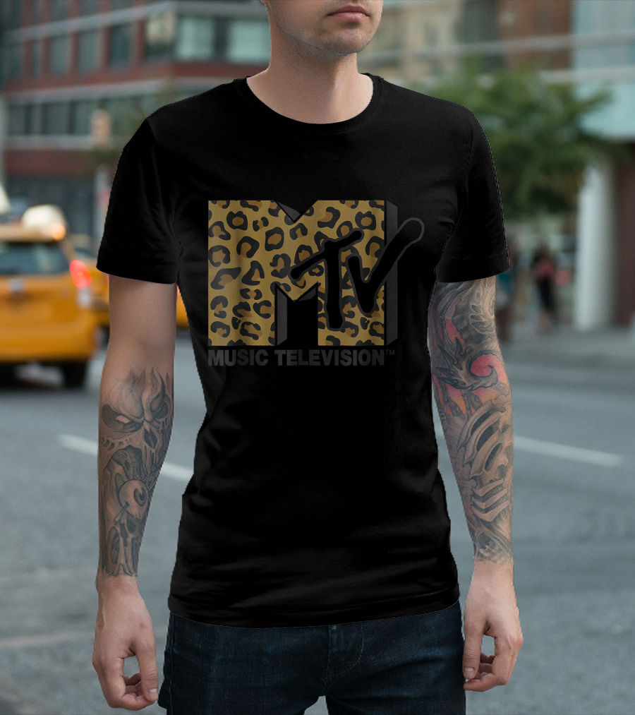 MTV Music Television Classic Leopard Print T-Shirt
