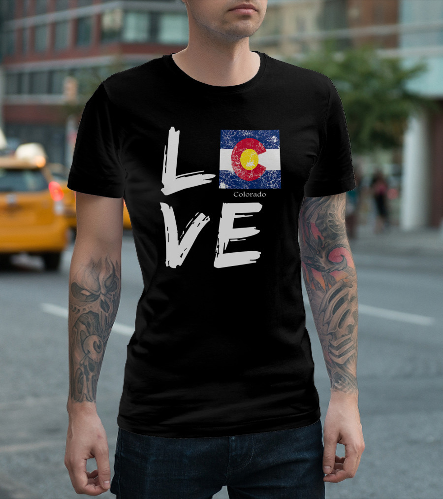 Love Colorado CO Flag Souvenir T-Shirt