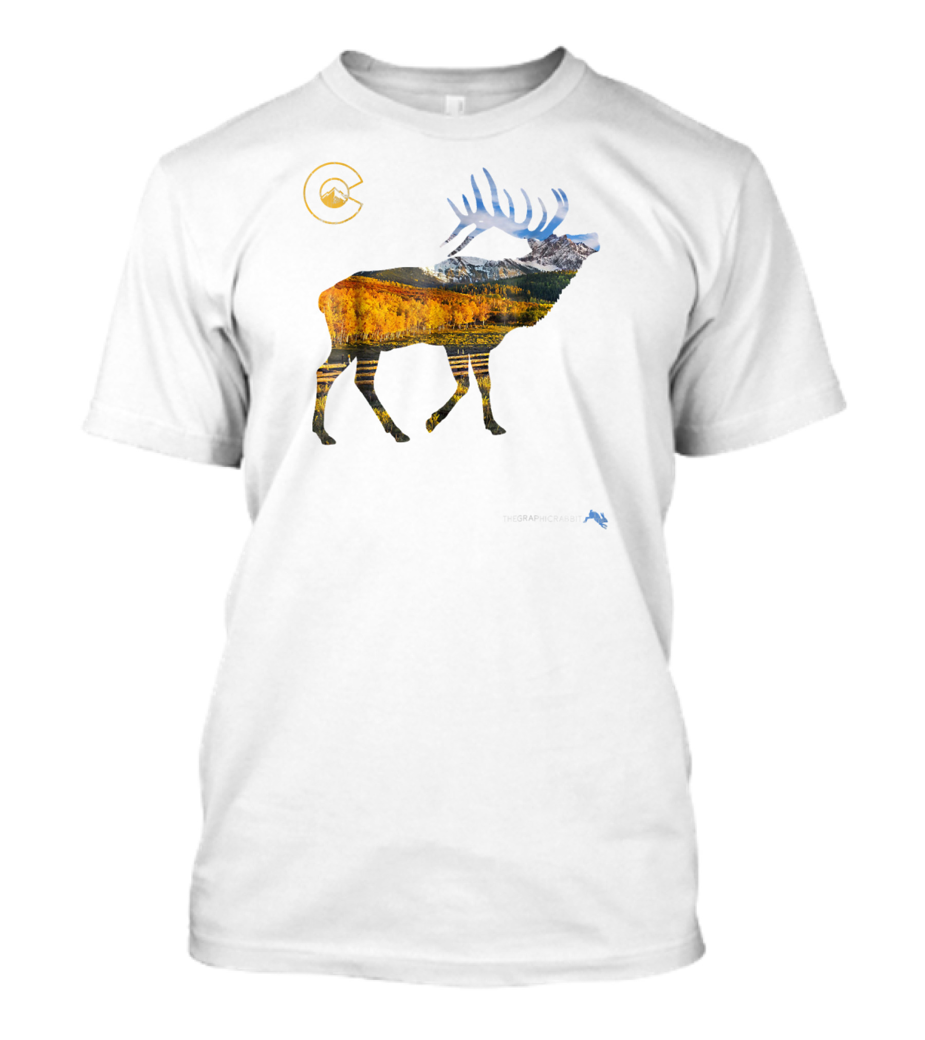 Colorado Elk Landscape With Iconic Mountain And Forest Scene T-Shirt
