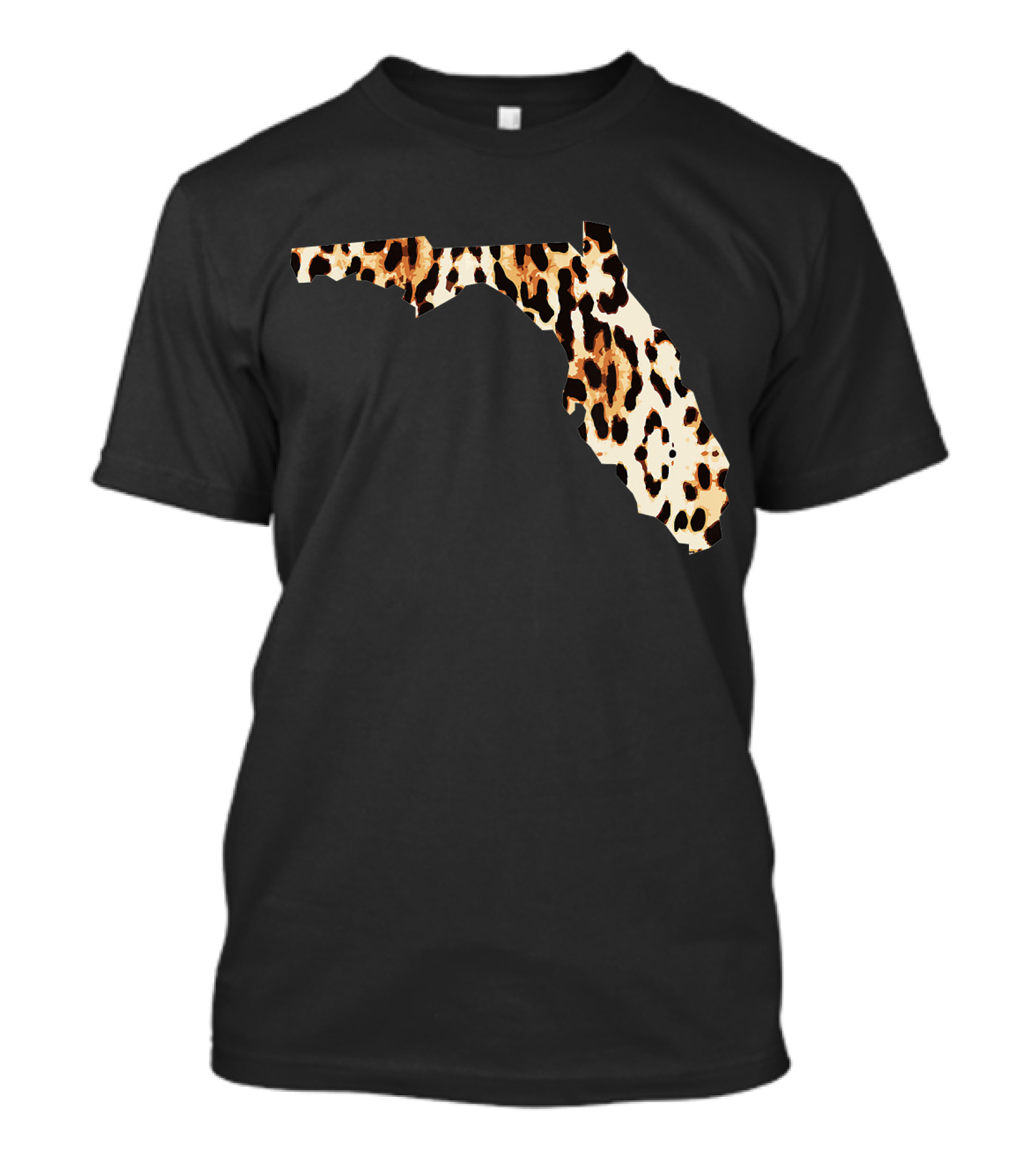 Cool Home Florida State Leopard Cheetah Map T-Shirt