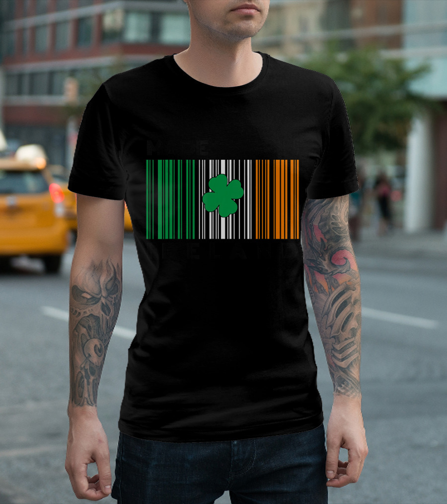 Made In Ireland Shamrock Barcode T-Shirt