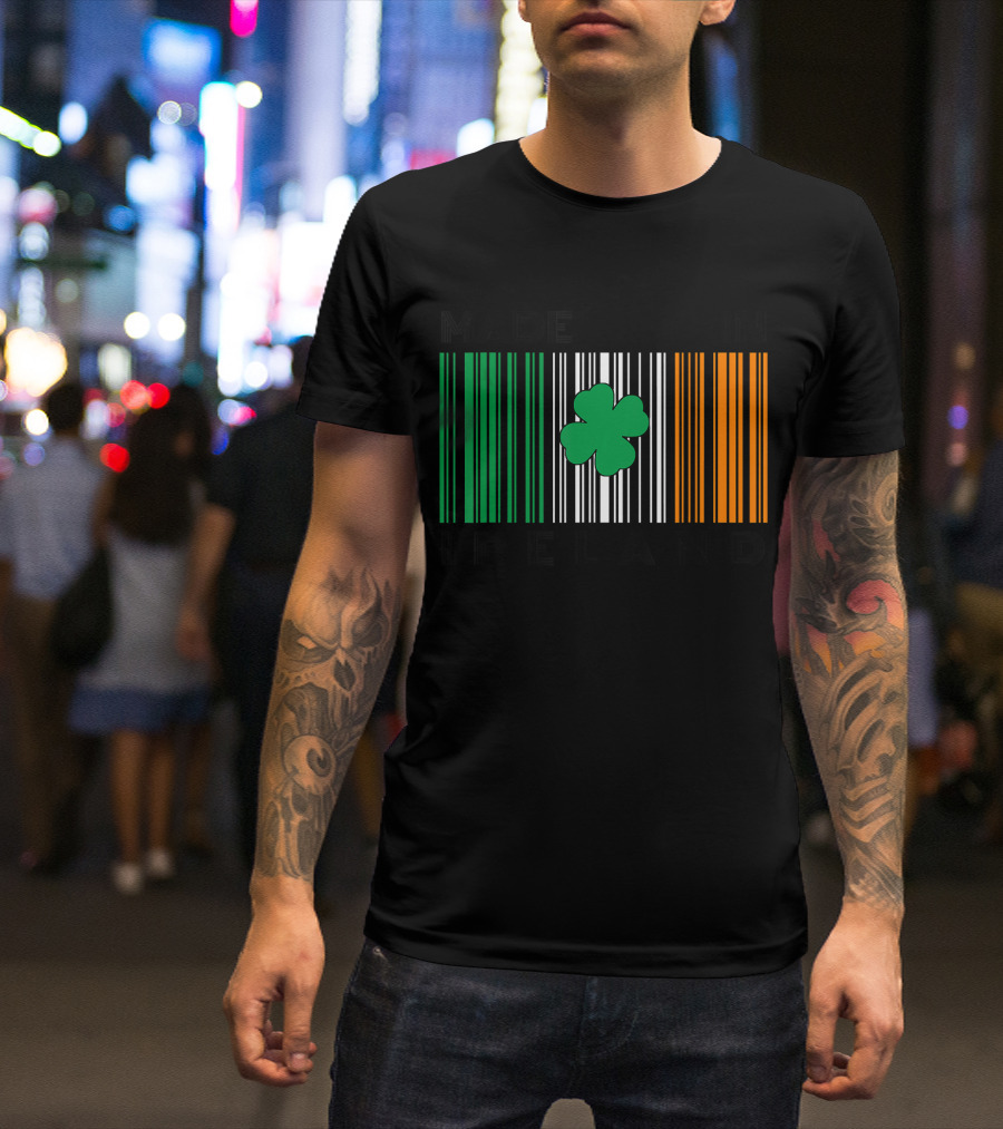 Made In Ireland Shamrock Barcode T-Shirt