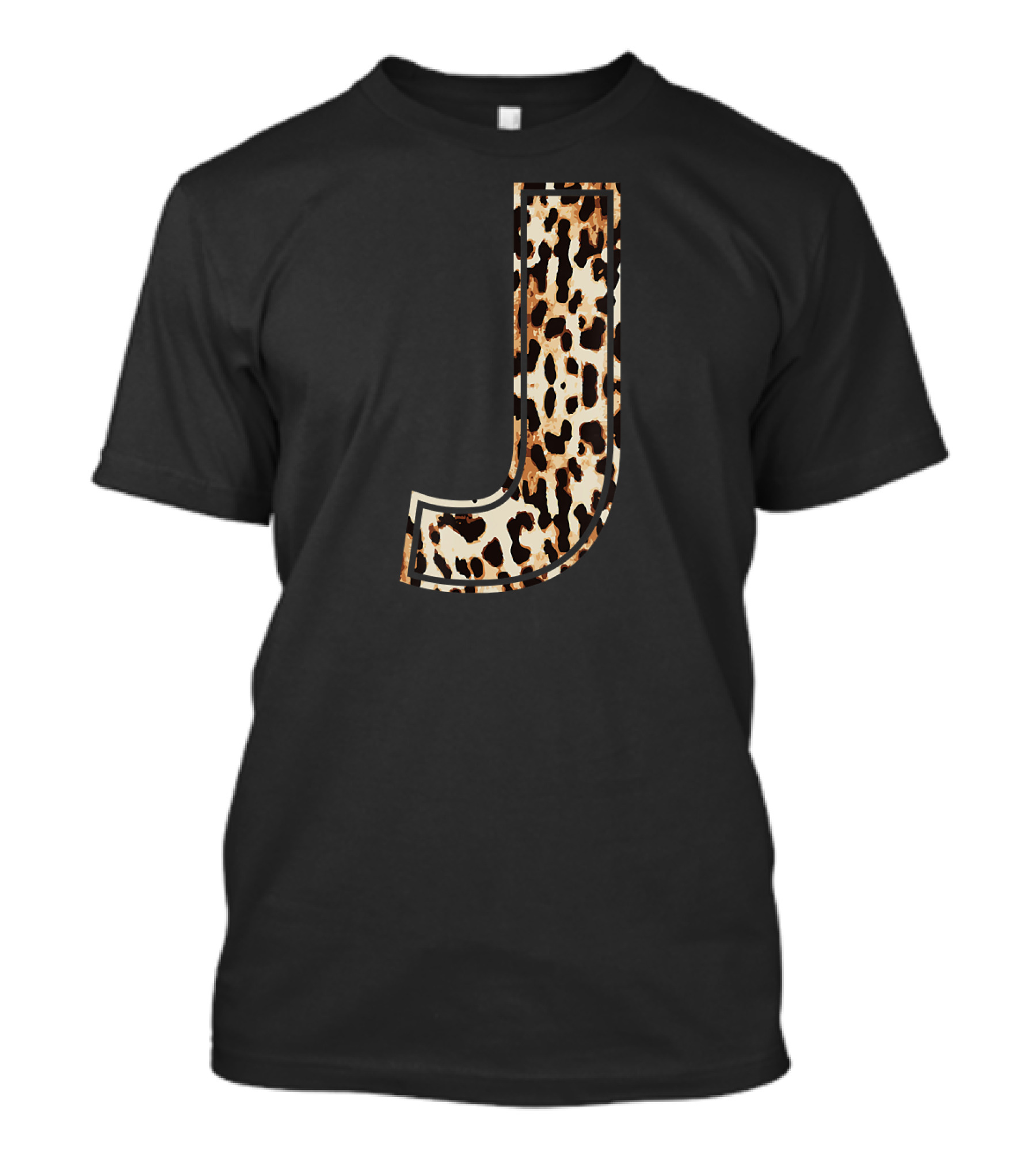 Cool Leopard Cheetah Letter J Initial Name T-Shirt
