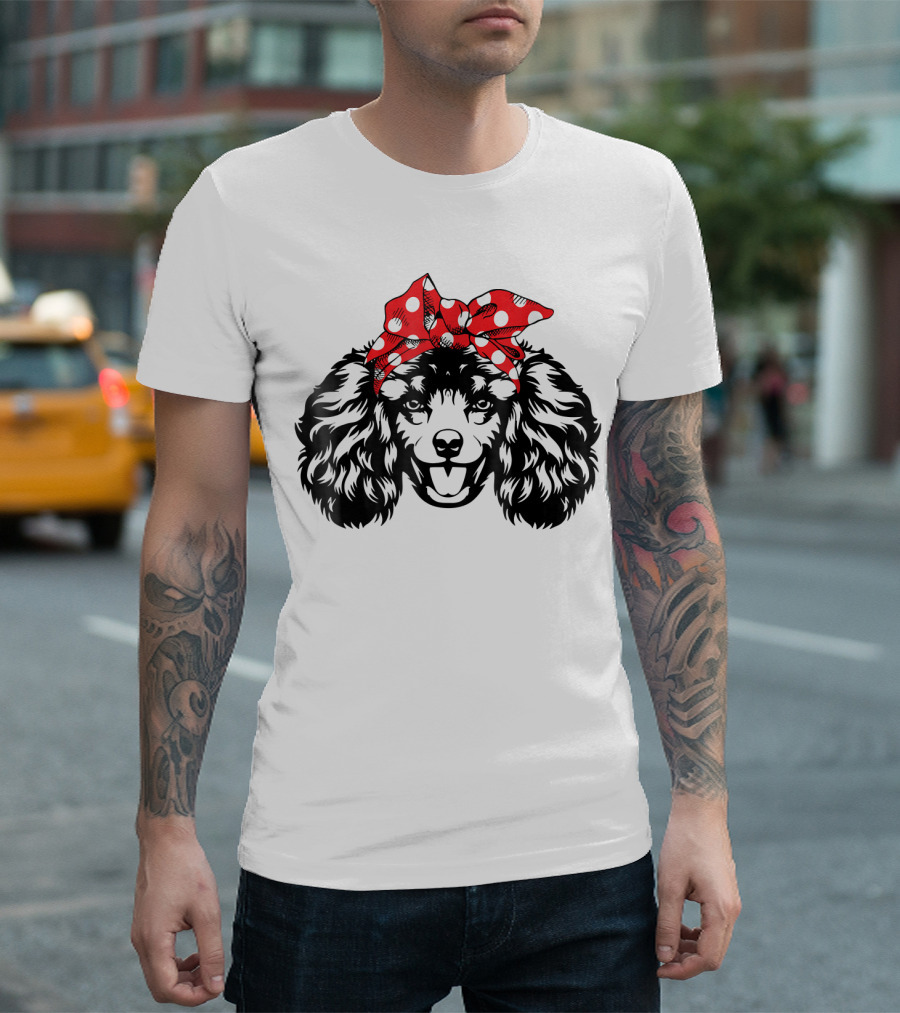 Cool Poodle Dog Lover Bandana T-Shirt