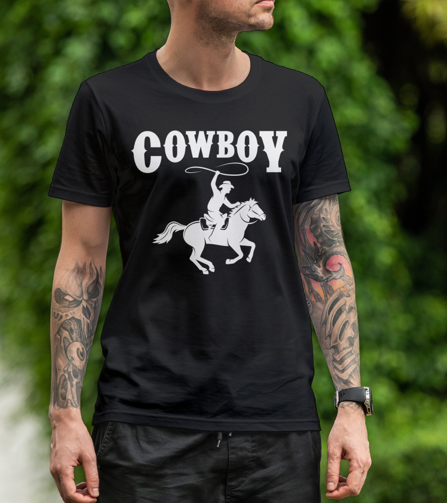Cowboy Lasso Horse Riding Wild West Adventure T-Shirt