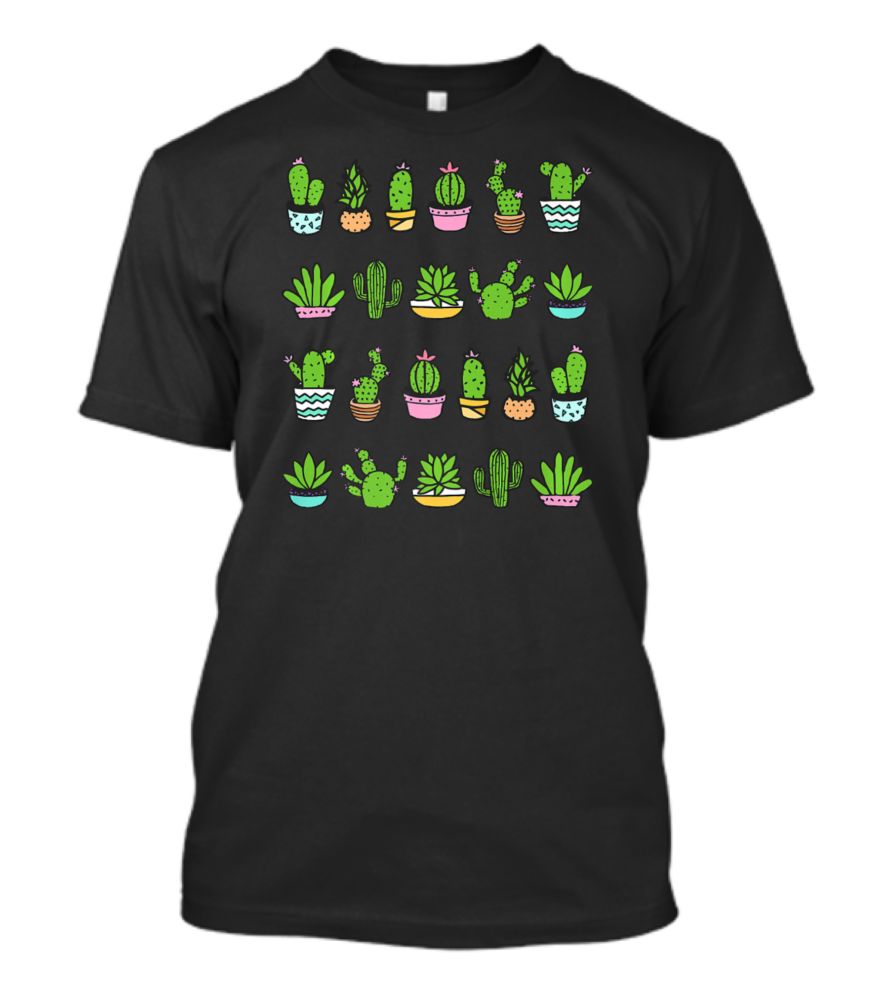 Cute Cactus Succulent Potted Plant T-Shirt