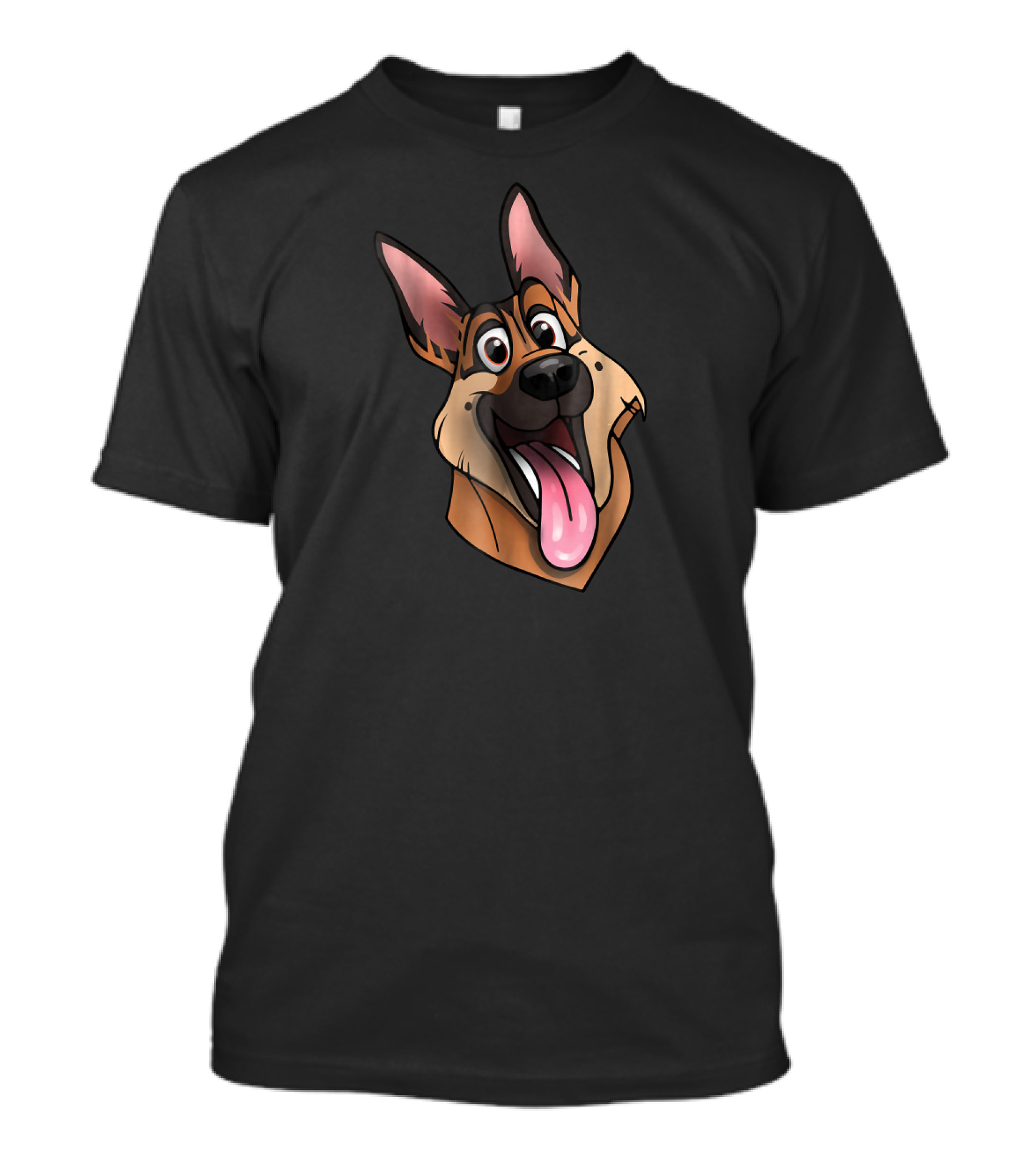 Cute Happy German Shepherd Dog Puppy Face T-Shirt
