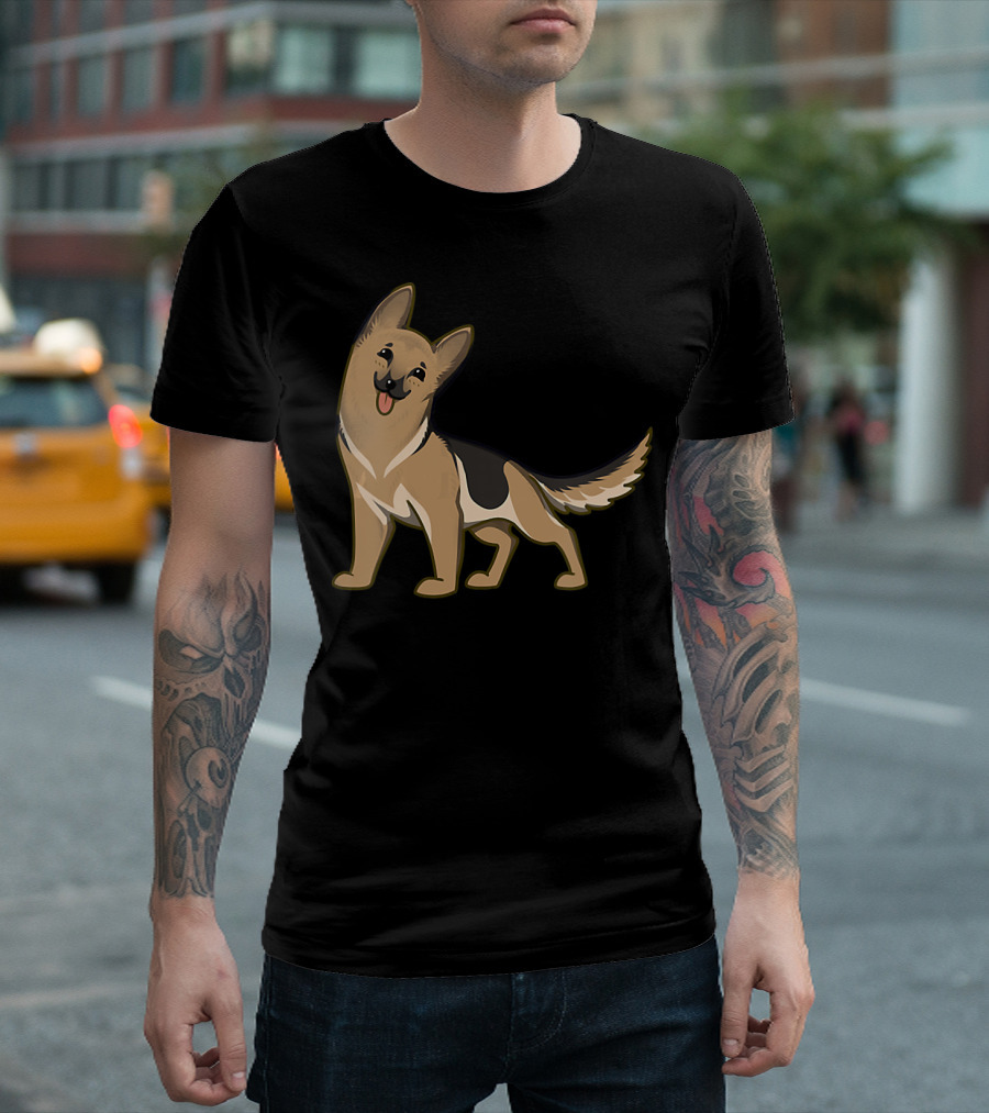 Cute German Shepherd Funny Handsome Puppy Dog T-Shirt