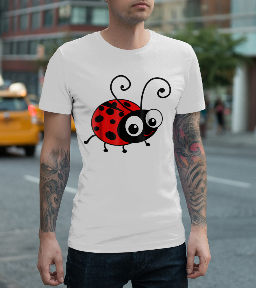 Cute Happy Ladybug Cartoon T-Shirt