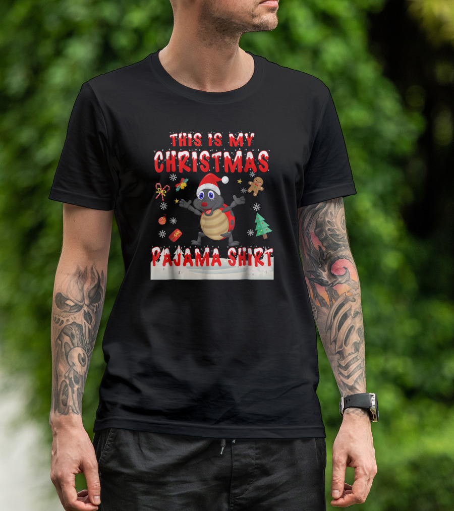 This Is My Christmas Pajama Shirt Cute Ladybug T-Shirt