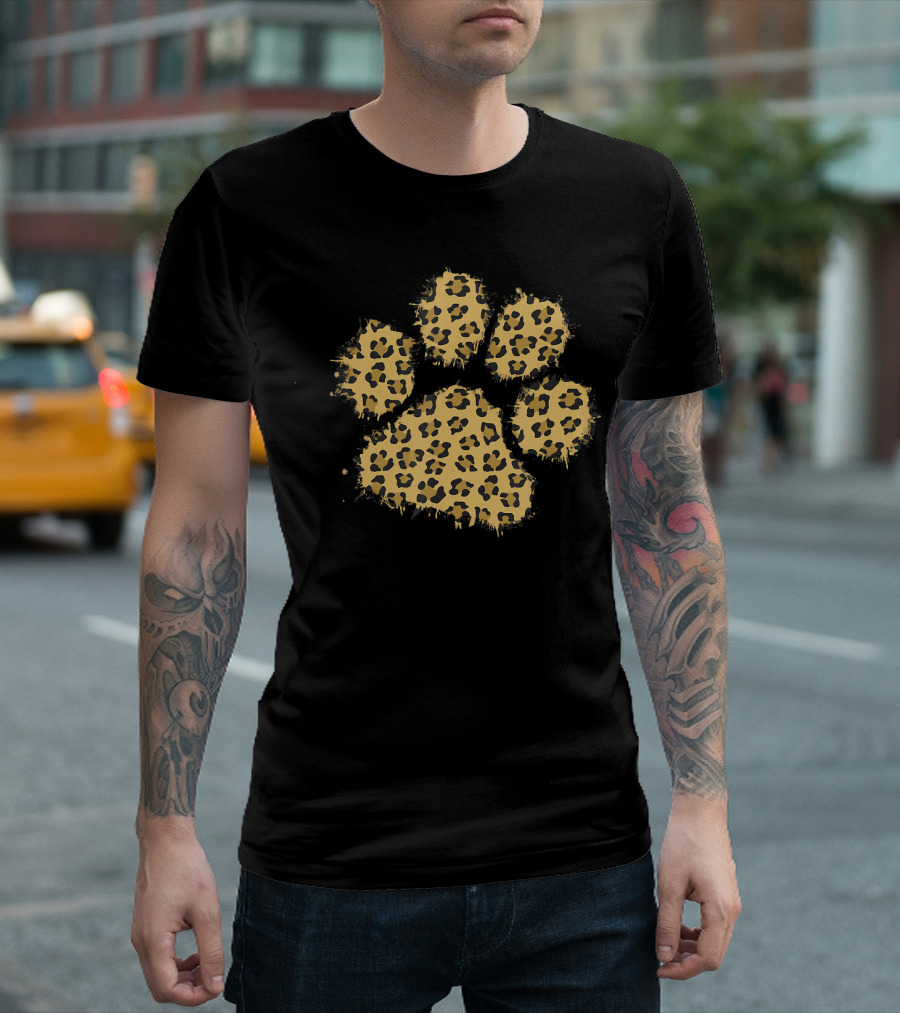 Cute Leopard Print Big Cat Paw T-Shirt