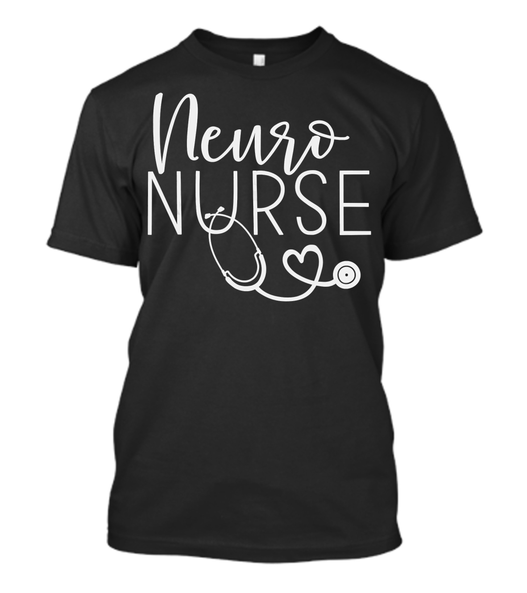 Neuro Nurse Neurology Nursing With Heart Stethoscope T-Shirt