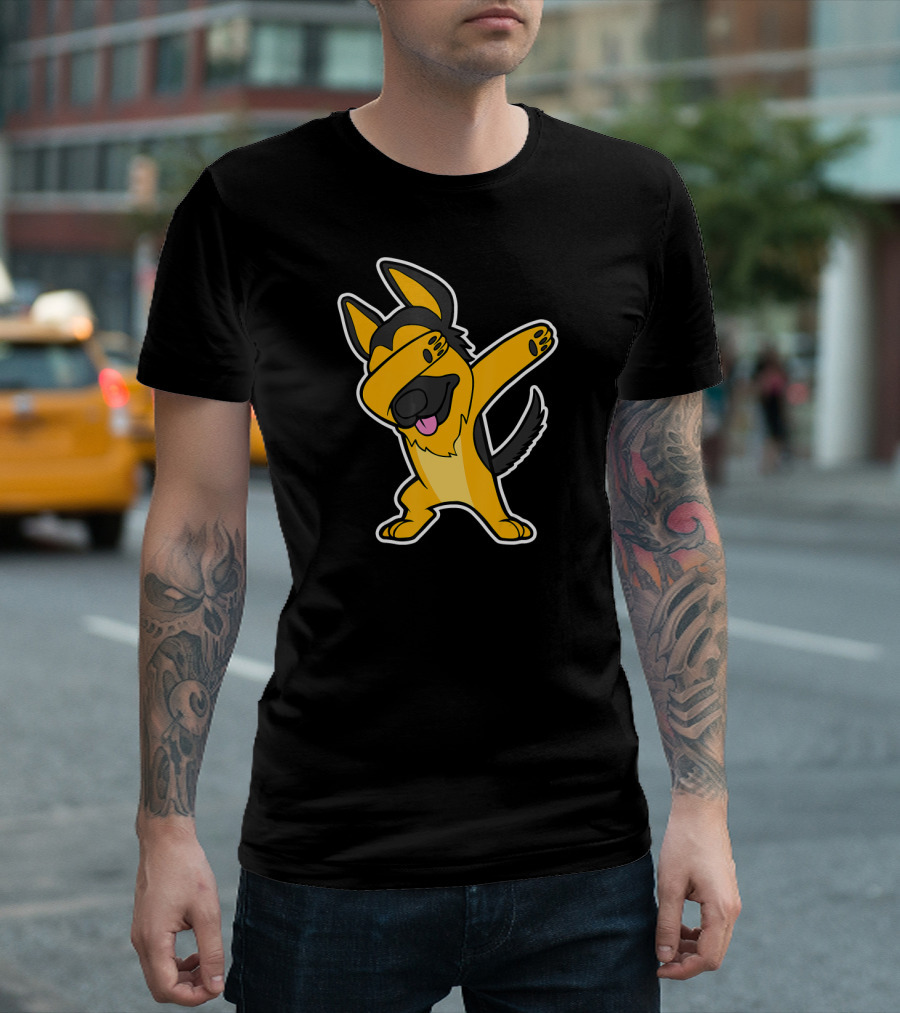 Dabbing German Shepherd Dance Dog Hip Movement T-Shirt