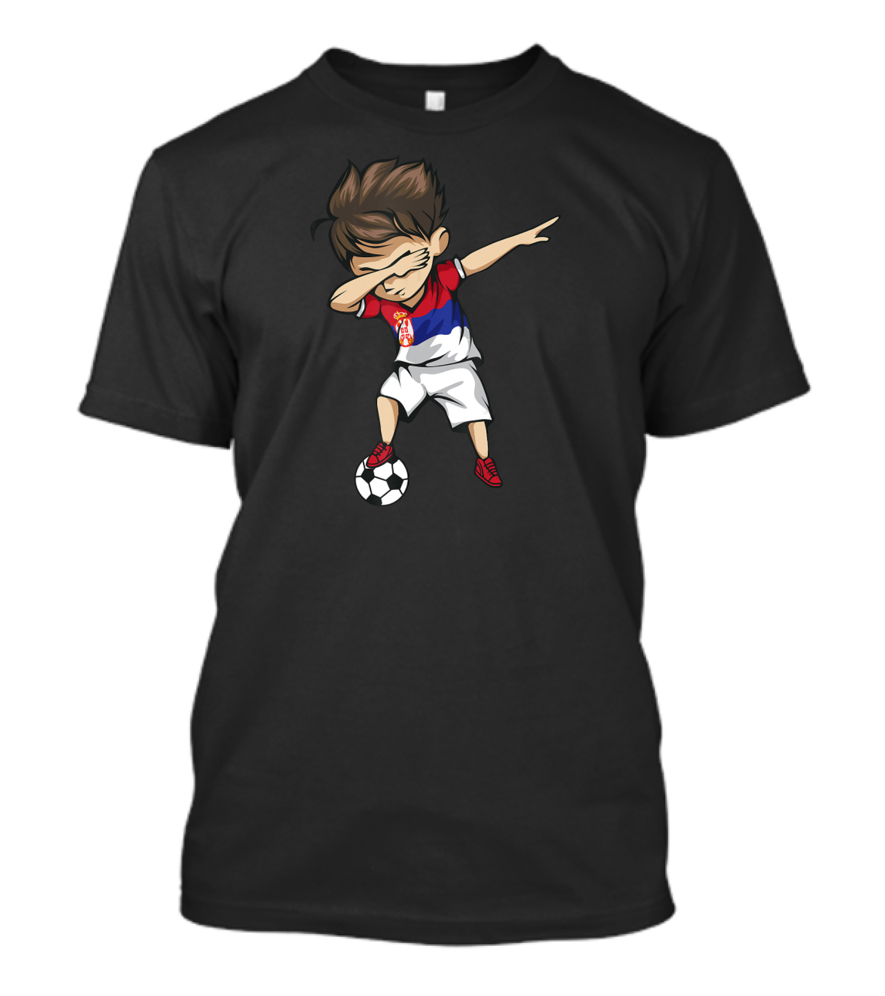 Dabbing Soccer Boy Serbia Jersey Football Player T-Shirt