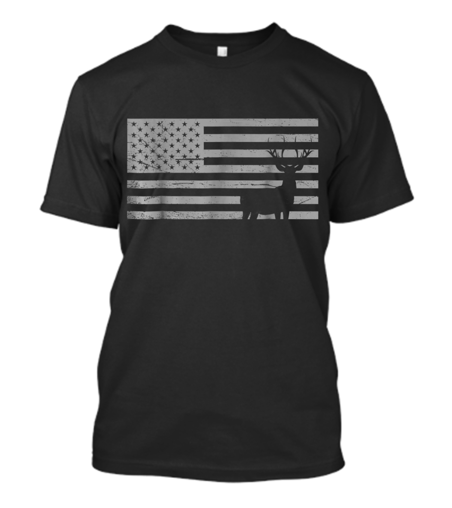 Deer Hunting American Flag T-Shirt