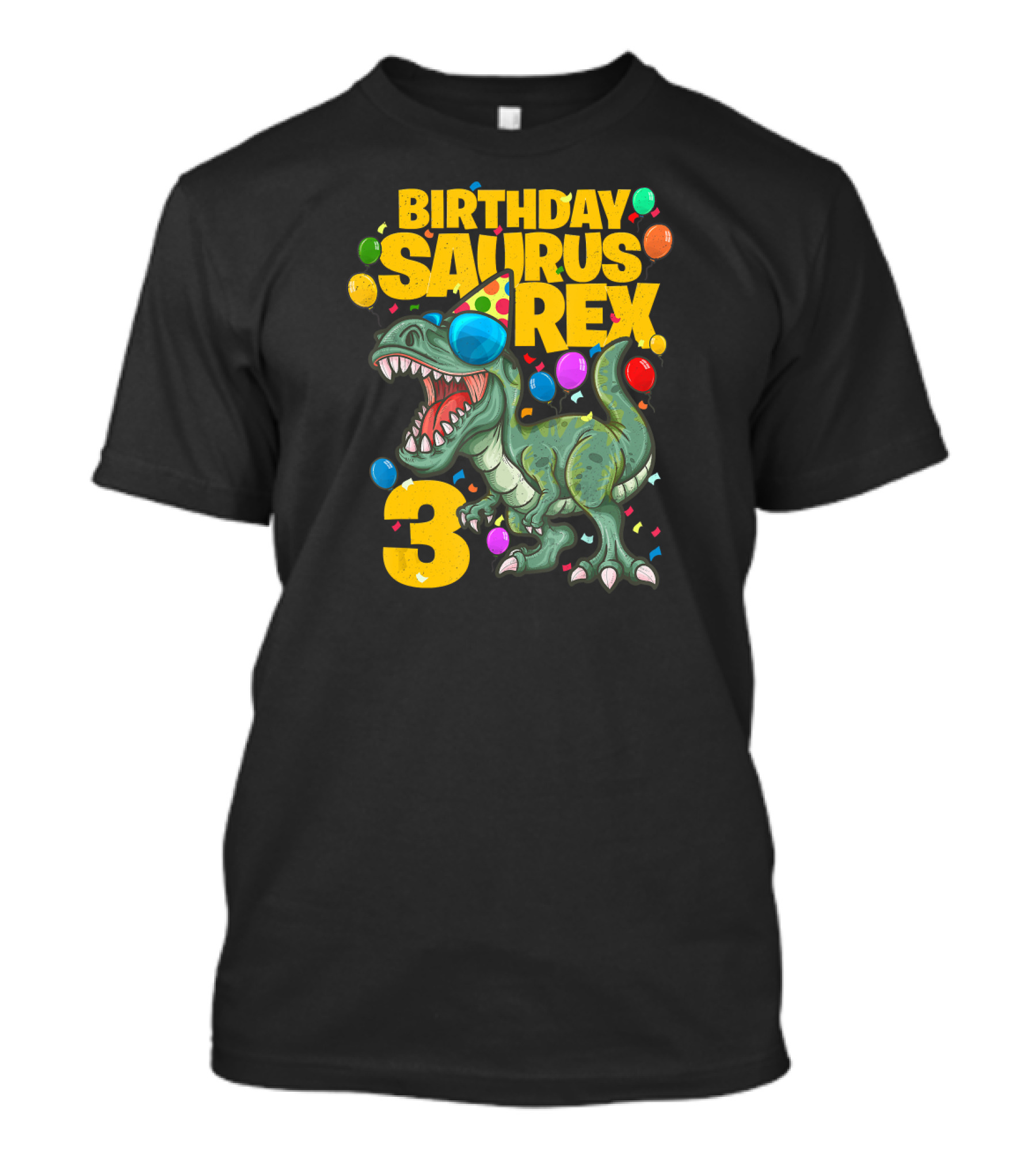 Birthday Saurus Rex 3rd Birthday Dinosaur Party 3 Year Old T-Shirt