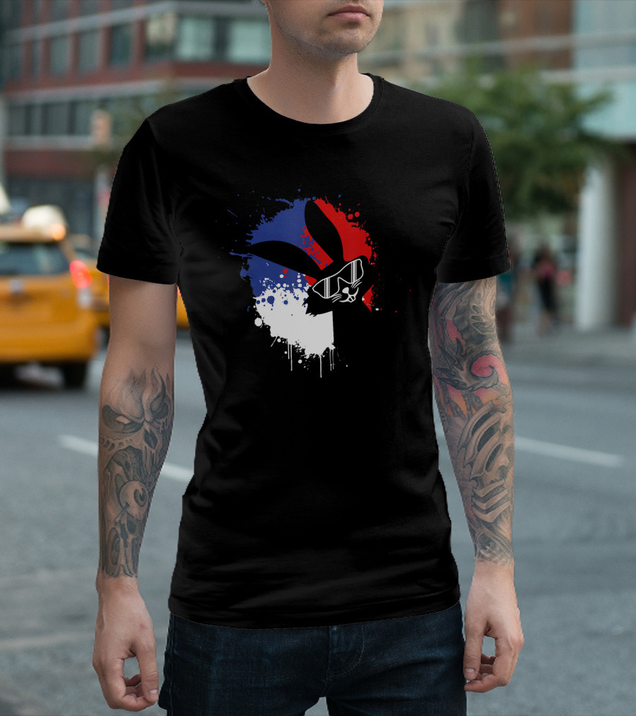 Playboy Bunny Graffiti American Flag Colors Easter Egg T-Shirt