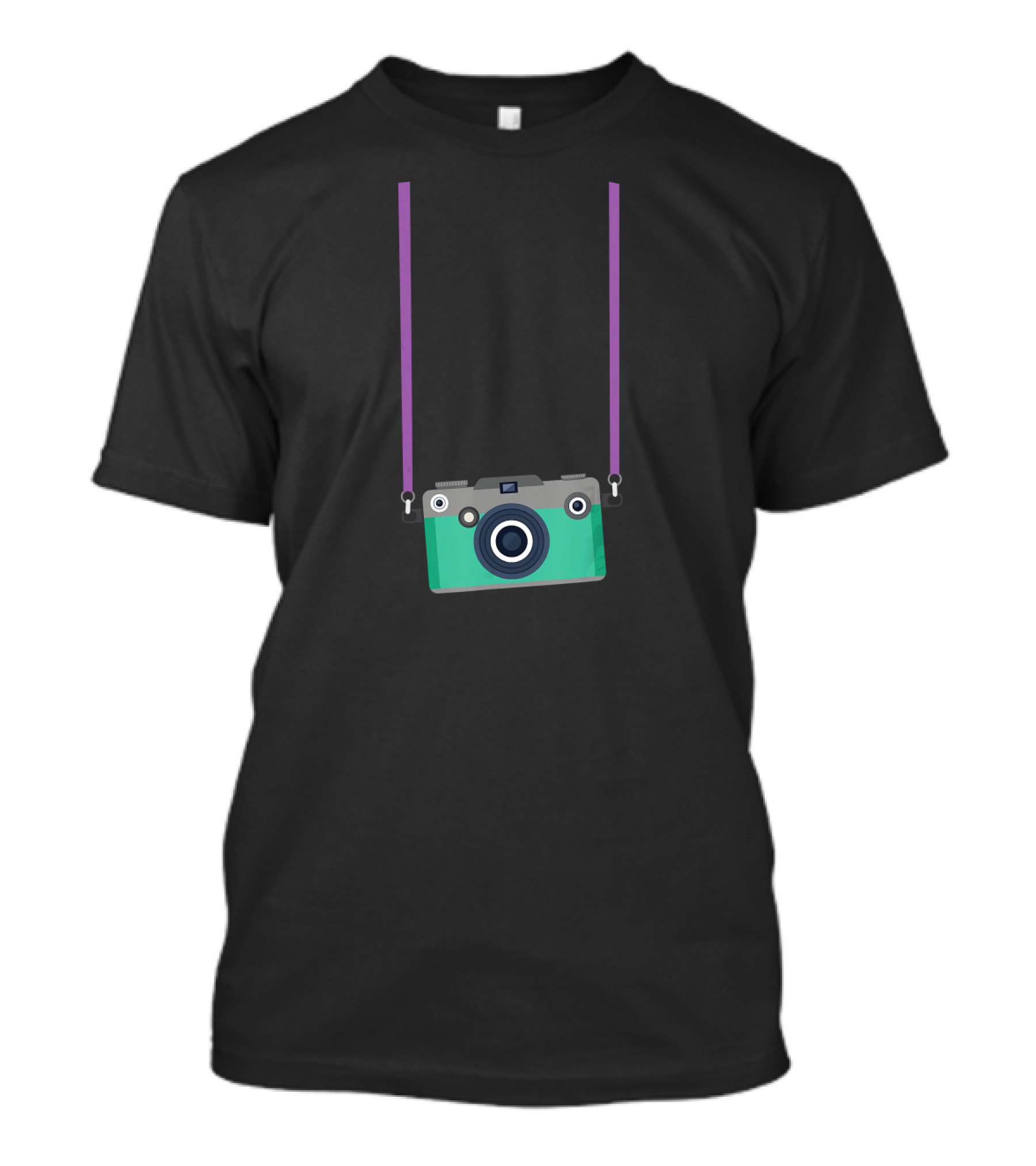 Fake Tourist Camera Holiday Vacation Fun Camera Strap T-Shirt