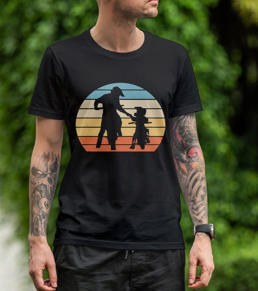 Father And Son Braaap Motocross Off Roading Sunset T-Shirt