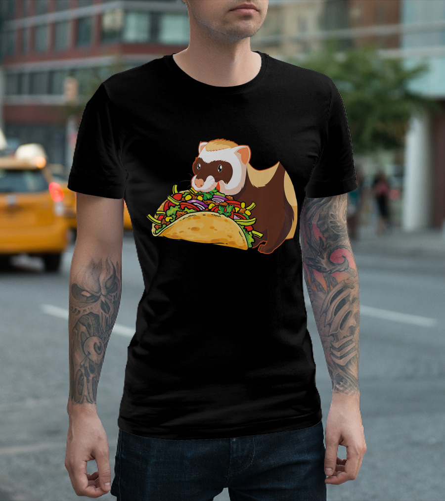 Ferret Enjoying Delicious Taco Delight T-Shirt