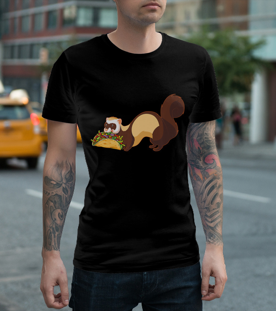 Ferret Devouring Giant Taco T-Shirt